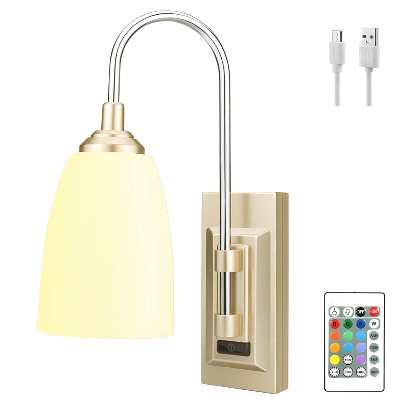HONWELL Wall Lamp Battery Operated LED Wall Sconces Indoor Cordless Multi Color Wall Sconce Light Fixture for Room Lighting, Stick Lights for Kitchen Hallway Bathroom, 12 Colors, Remote Controlled - Image 1